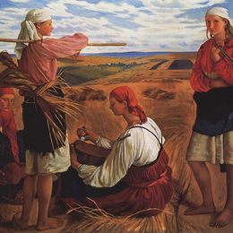 《收获》齐内达·塞莱布里阿库娃(Zinaida Serebriakova)高清作品欣赏