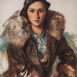 齐内达·塞莱布里阿库娃(Zinaida Serebriakova)高清作品:Maria Butakova nee Evreinova