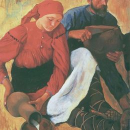 《农民》齐内达·塞莱布里阿库娃(Zinaida Serebriakova)高清作品欣赏