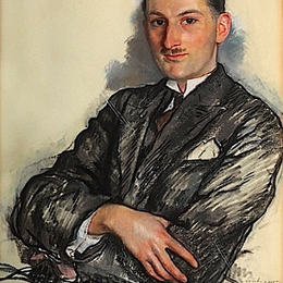 齐内达·塞莱布里阿库娃(Zinaida Serebriakova)高清作品:Portrait of Felicien Qaqaan