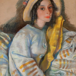 齐内达·塞莱布里阿库娃(Zinaida Serebriakova)高清作品:Portrait of Marietta Frangopulo