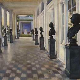 齐内达·塞莱布里阿库娃(Zinaida Serebriakova)高清作品:The Cameron Gallery in Tsarskoe Selo