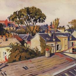 齐内达·塞莱布里阿库娃(Zinaida Serebriakova)高清作品:Versailles. The roofs of the city