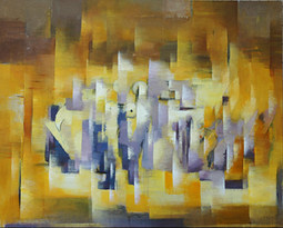 《都市乐章系列之一》布面综合材料150cm120cm 2007年 