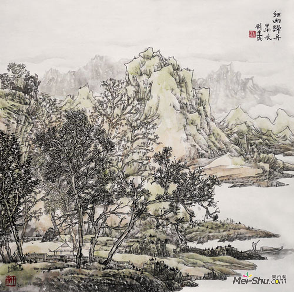 细雨归舟