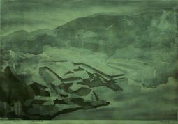 铜版《楠溪雪霁》51×74cm