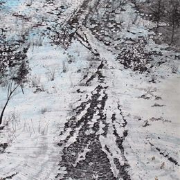 残留的寂寞-1,180x97cm，中国画
