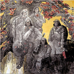 中国画《英雄花》