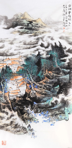 去岫佳境图之三67X137cm