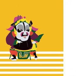 《戏说三国——王老赏戏曲剪纸品牌设计·明信片1》李维钰作品