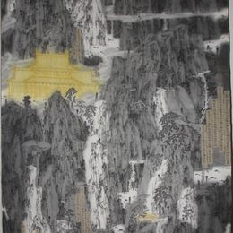 《拟水经注卷一河水 昆仑山图》何季洵作品