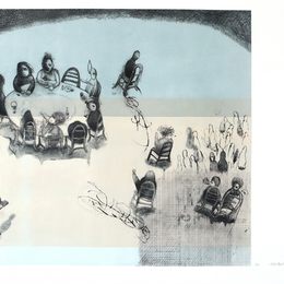 《红气球之草地上的聚会》曹建红作品